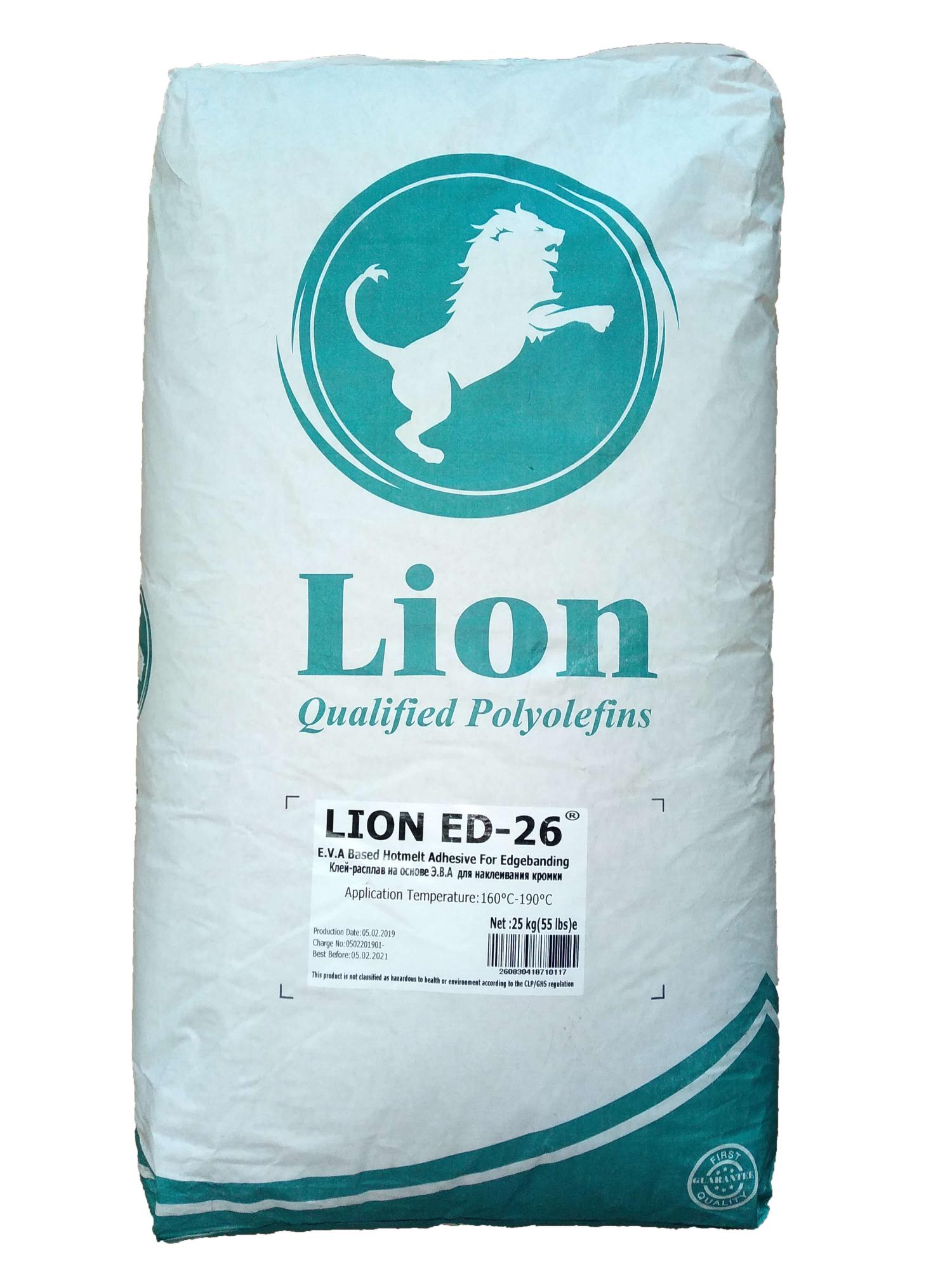Клей расплав ненаполненный ЭВА для прямой кромки (180-200°C) Lion ED-26 25 кг