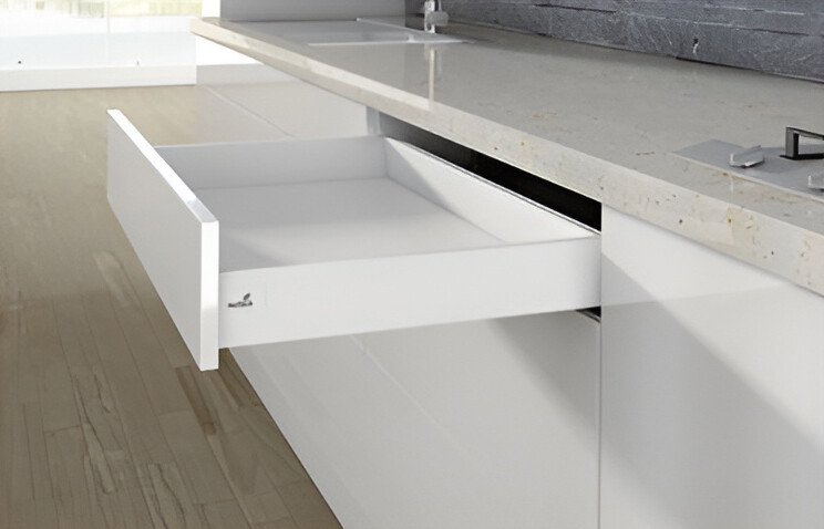 Ящик Hettich ArciTech, белый, полное выдвижение, с доводчиком, 94мм NL500