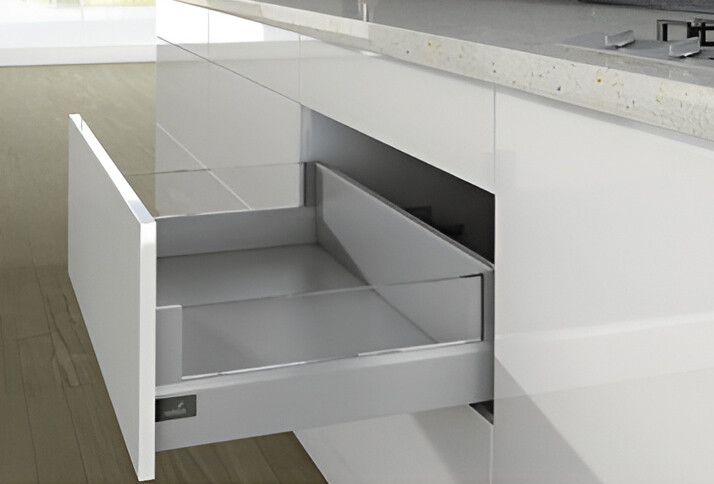 Набор фурнитуры без направляющих HETTICH, для ящика ArciTech с DesignSide, фасадный, NL400, H94/186, цвет серебристый, под пресс, (V1)