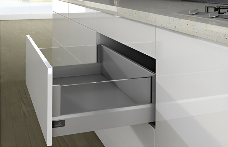 Набор фурнитуры без направляющих HETTICH, для ящика ArciTech с DesignSide, фасадный, NL400, H94/218, цвет серебристый, под пресс, (V1)