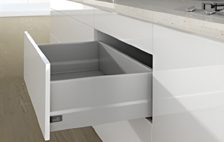 Набор фурнитуры без направляющих HETTICH, для ящика ArciTech с TopSide, фасадный, NL450, H94/218, цвет серебристый, под пресс, (V1)