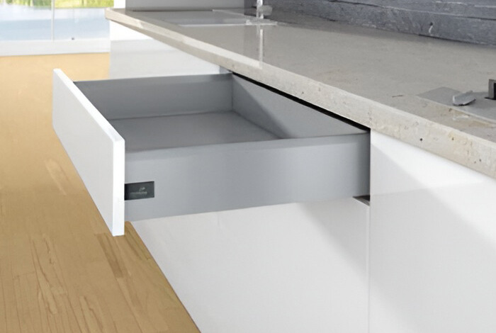 Набор фурнитуры без направляющих HETTICH, для ящика ArciTech, фасадный, NL450, H126, цвет серебристый, под пресс, (V1)
