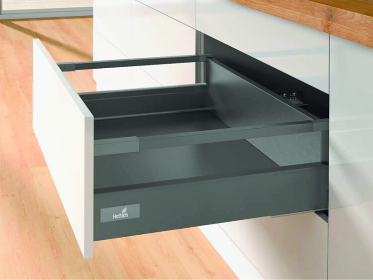 Комплект короба InnoTech Atira частичного выдв. Sylent System, 470*144, Релинги, Антрацит
