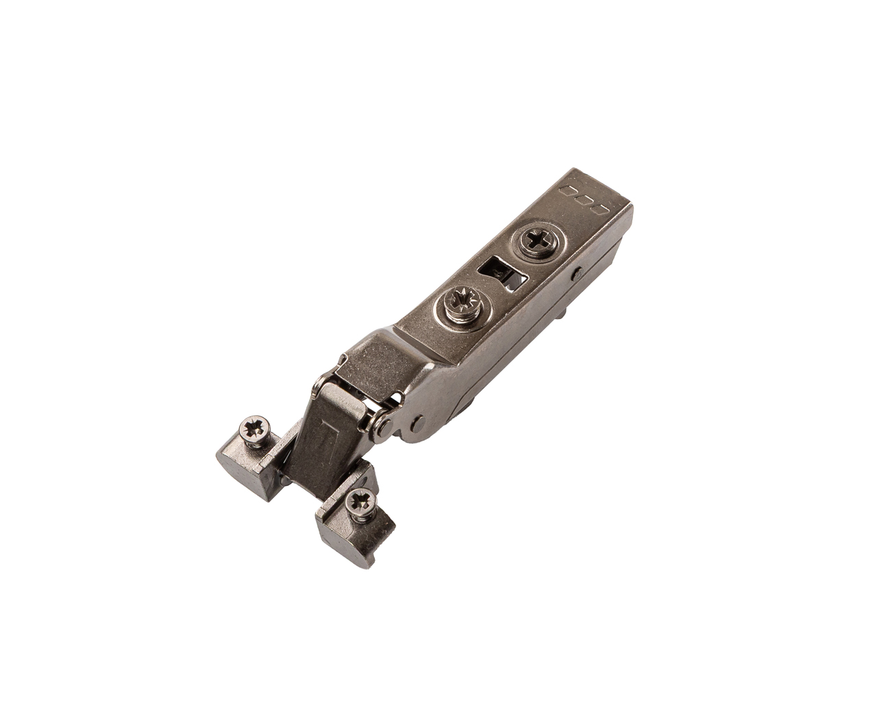Петля для смежных дверей с фасадом из алюминиевой рамки Alphalux Titan Clip-On, без пружины, угол открывания 100°, чашка 35 мм, титан